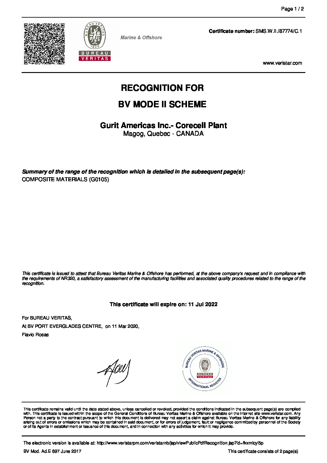 Gurit Corcell S Certificate