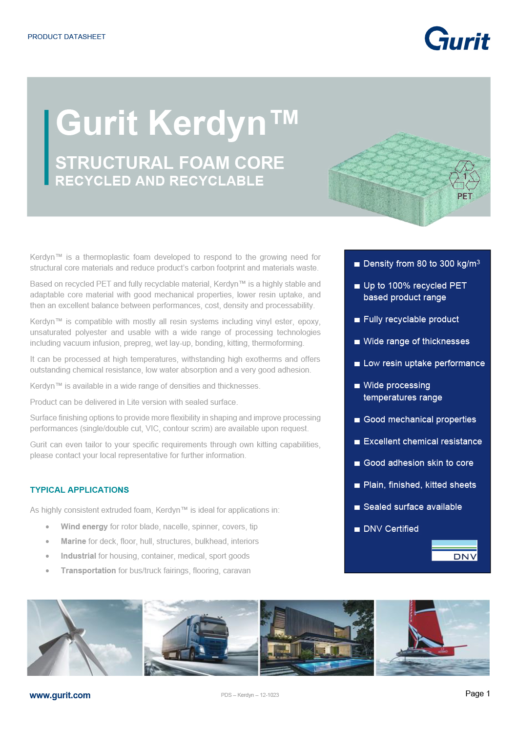 Gurit Kerdyn Green Datasheets