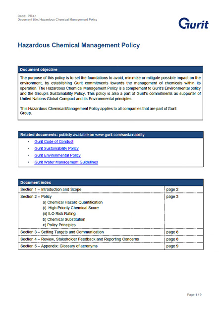 Hazardous Chemical Management Policy preview